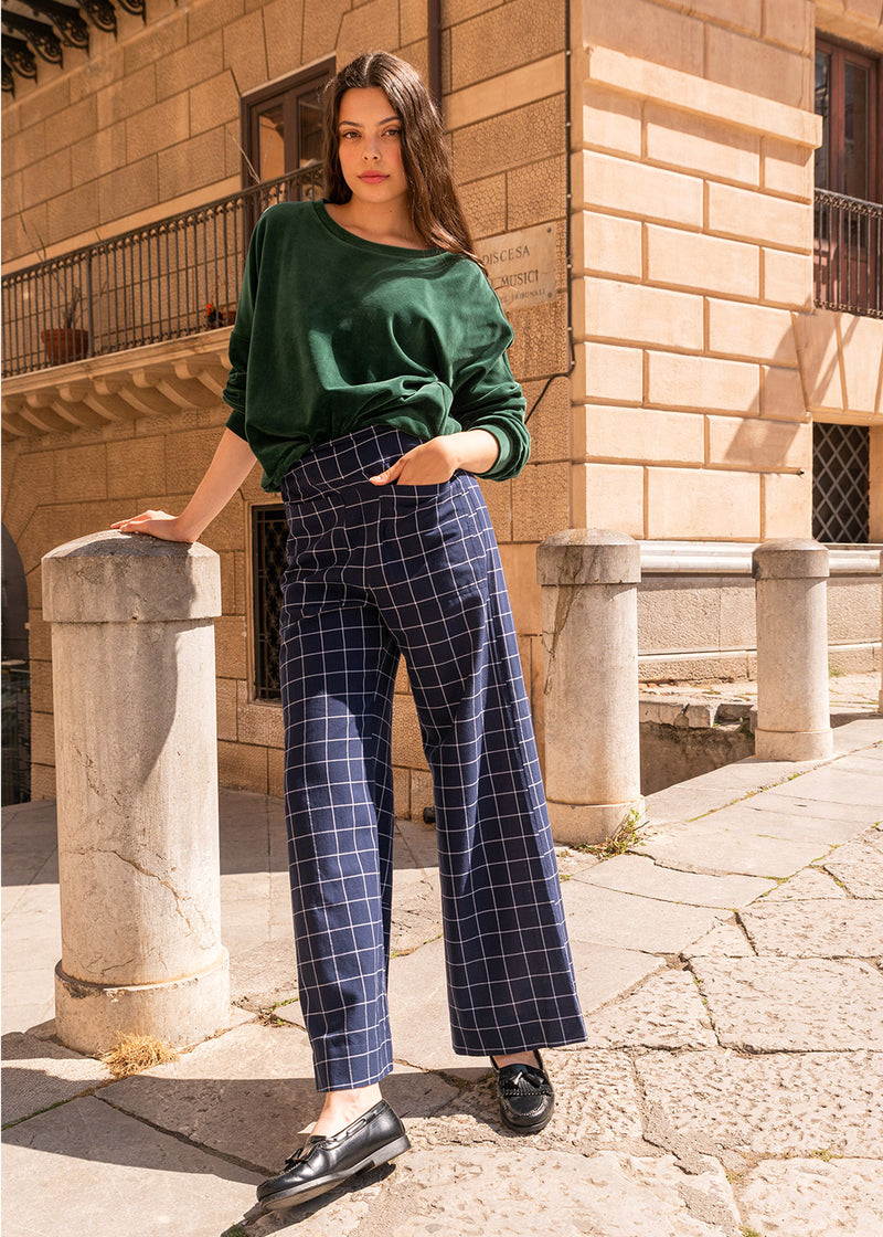 Geena Trousers Blue Square