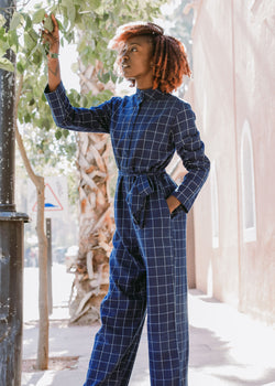 Frances Jumpsuit Blue Square